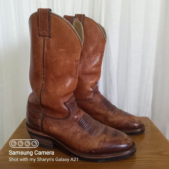 Chippewa Leather Cowboy Boots Brown VIBRAM Soles RUGGED Work Western SZ 8 EE